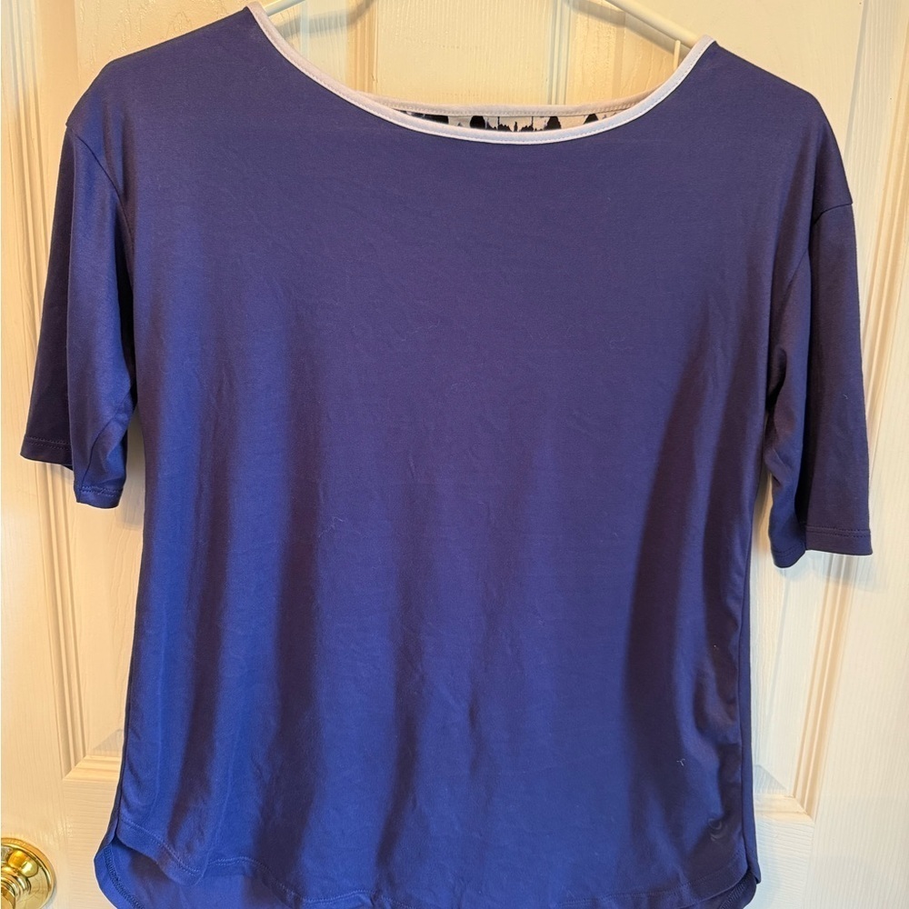 Cuddl Duds Shirt Women M Short Sleeve Soft Stretch Blue